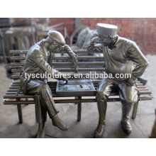 Chinese 30 years factory directly supplied islamic style life size bronze men playing chess statue with wholesale price